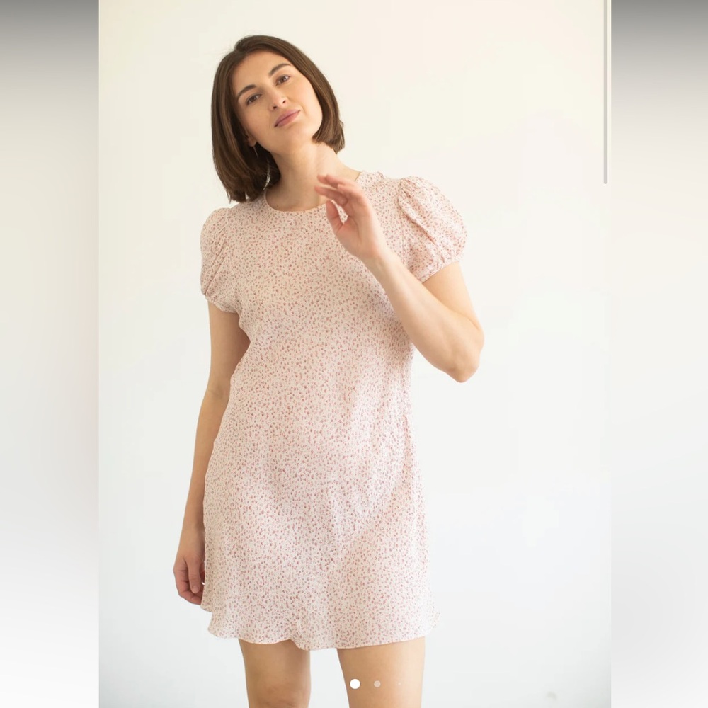 Doen Sheer Ditsy Print Mini Dress